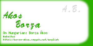 akos borza business card